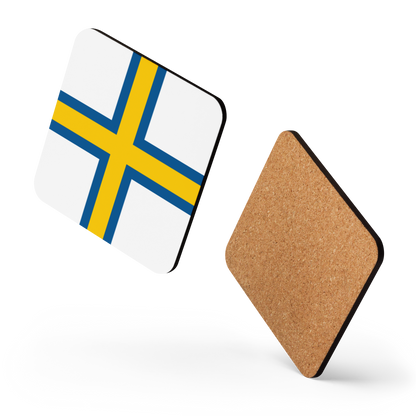 Norrländsk Flagga 1 Glasunderlägg Kork