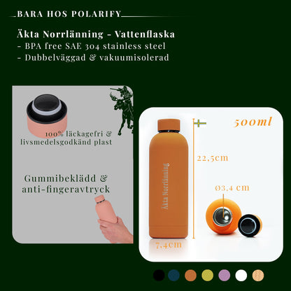Äkta Norrlänning - läckagefri Vattenflaska 500ml - Metall